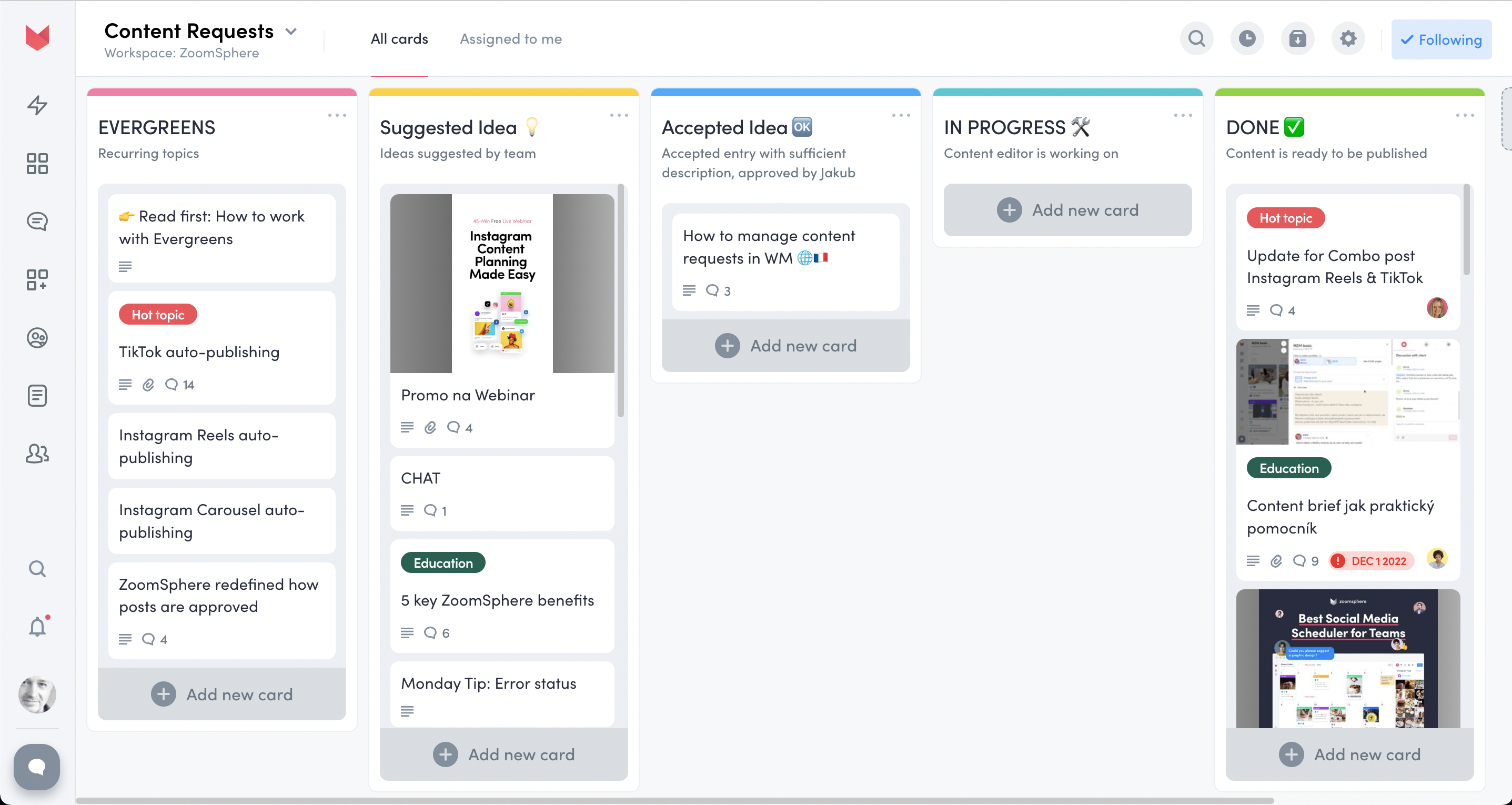 Workflow Manager, collaboration tool for social media teams